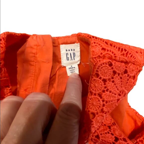 Gap little Girls Size 4 Pink/Red Summer Cotton Sleeveless Dress Butterfly print - Picture 3 of 5